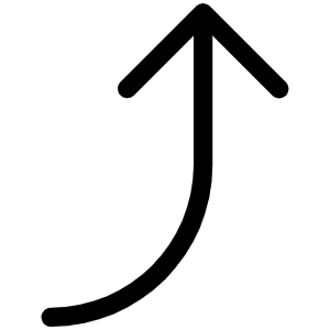 Arrow Bend Right Up Light Icon from Phosphor Light Set