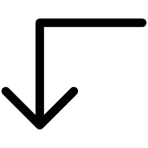 Arrow Elbow Left Down Light Icon from Phosphor Light Set
