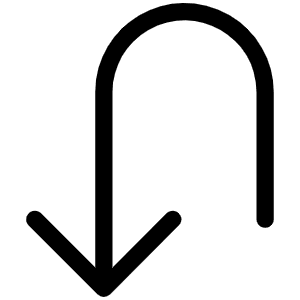 Arrow U Left Down Light Icon from Phosphor Light Set