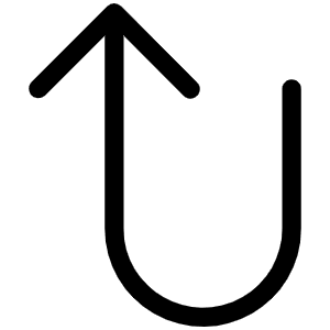 Arrow U Left Up Light Icon from Phosphor Light Set