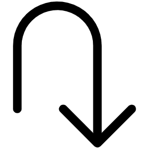 Arrow U Right Down Light Icon from Phosphor Light Set