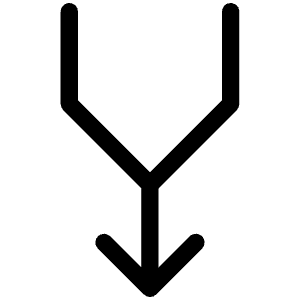 Arrows Merge Light Icon from Phosphor Light Set