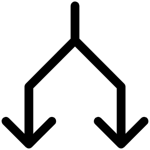 Arrows Split Light Icon from Phosphor Light Set