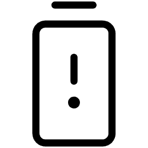 Battery Warning Vertical Light Icon from Phosphor Light Set