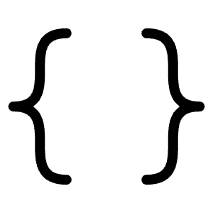 Brackets Curly Light Icon from Phosphor Light Set