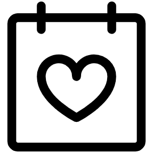 Calendar Heart Light Icon from Phosphor Light Set