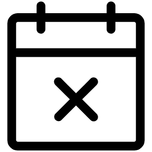 Calendar X Light Icon from Phosphor Light Set