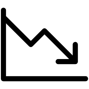 Chart Line Down Light Icon from Phosphor Light Set