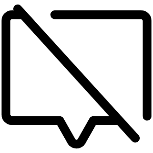 Chat Centered Slash Light Icon from Phosphor Light Set