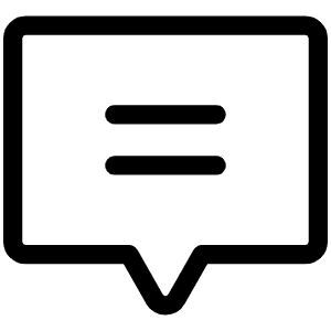 Chat Centered Text Light Icon from Phosphor Light Set