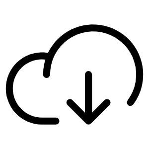 Cloud Arrow Down Light Icon from Phosphor Light Set