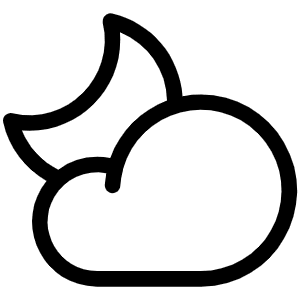 Cloud Moon Light Icon from Phosphor Light Set
