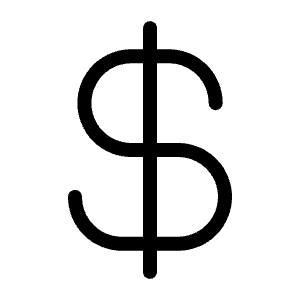 Currency Dollar Light Icon from Phosphor Light Set