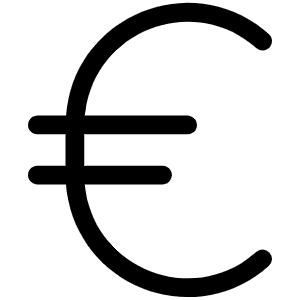 Currency Eur Light Icon from Phosphor Light Set