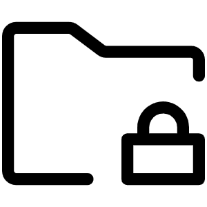 Folder Simple Lock Light Icon from Phosphor Light Set