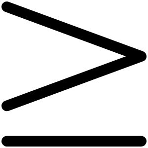 Greater Than Or Equal Light Icon from Phosphor Light Set