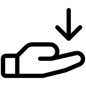 Hand Arrow Down Light Icon from Phosphor Light Set