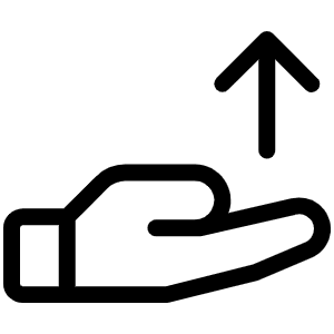 Hand Arrow Up Light Icon from Phosphor Light Set
