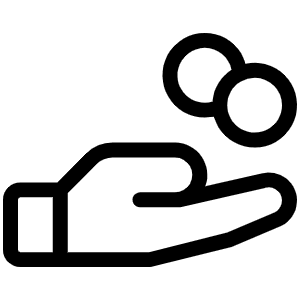 Hand Coins Light Icon from Phosphor Light Set