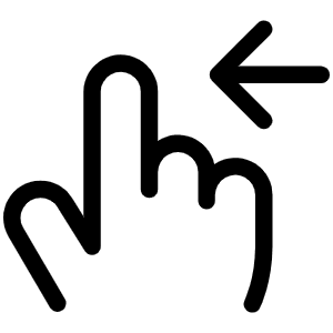 Hand Swipe Left Light Icon from Phosphor Light Set