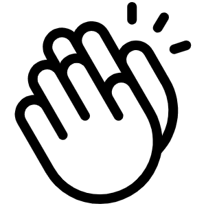 Hands Clapping Light Icon from Phosphor Light Set