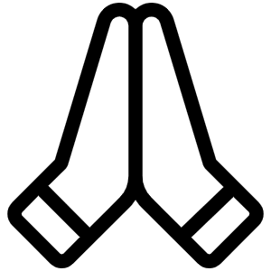 Hands Praying Light Icon from Phosphor Light Set