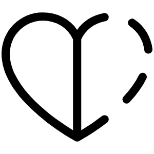 Heart Half Light Icon from Phosphor Light Set