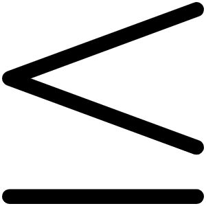 Less Than Or Equal Light Icon from Phosphor Light Set