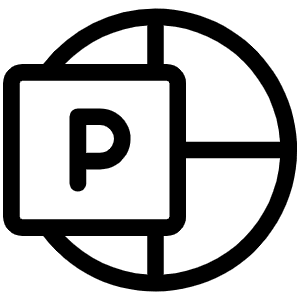 Microsoft Powerpoint Logo Light Icon from Phosphor Light Set