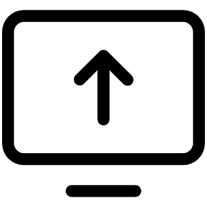 Monitor Arrow Up Light Icon from Phosphor Light Set