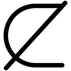 Not Subset Of Light Icon from Phosphor Light Set