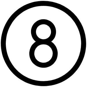 Number Circle Eight Light Icon from Phosphor Light Set