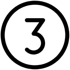 Number Circle Three Light Icon from Phosphor Light Set