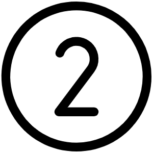 Number Circle Two Light Icon from Phosphor Light Set