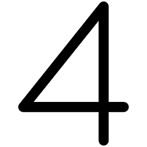 Number Four Light Icon from Phosphor Light Set