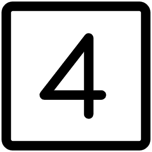 Number Square Four Light Icon from Phosphor Light Set