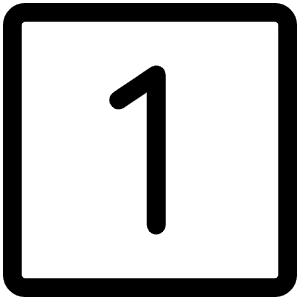 Number Square One Light Icon from Phosphor Light Set