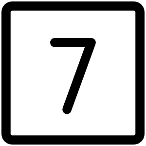 Number Square Seven Light Icon from Phosphor Light Set