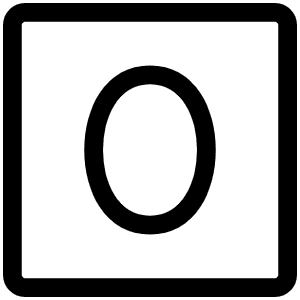 Number Square Zero Light Icon from Phosphor Light Set