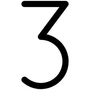 Number Three Light Icon from Phosphor Light Set