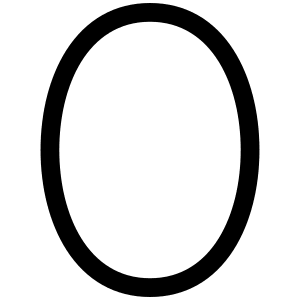 Number Zero Light Icon from Phosphor Light Set