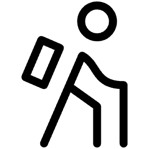 Person Simple Hike Light Icon from Phosphor Light Set