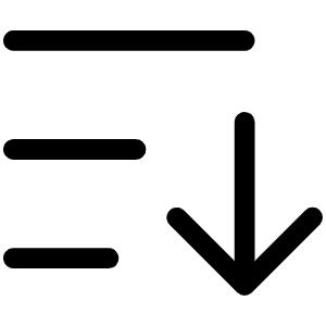 Sort Ascending Light Icon from Phosphor Light Set