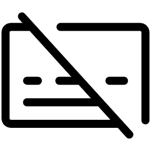 Subtitles Slash Light Icon from Phosphor Light Set