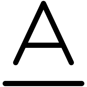 Text A Underline Light Icon from Phosphor Light Set