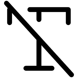 Text T Slash Light Icon from Phosphor Light Set