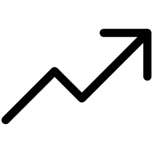 Trend Up Light Icon from Phosphor Light Set