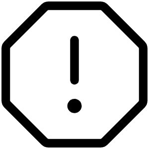 Warning Octagon Light Icon from Phosphor Light Set