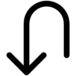 Arrow U Left Down Icon from Phosphor Regular Set