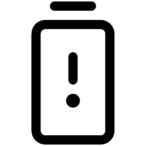 Battery Warning Vertical Icon from Phosphor Regular Set